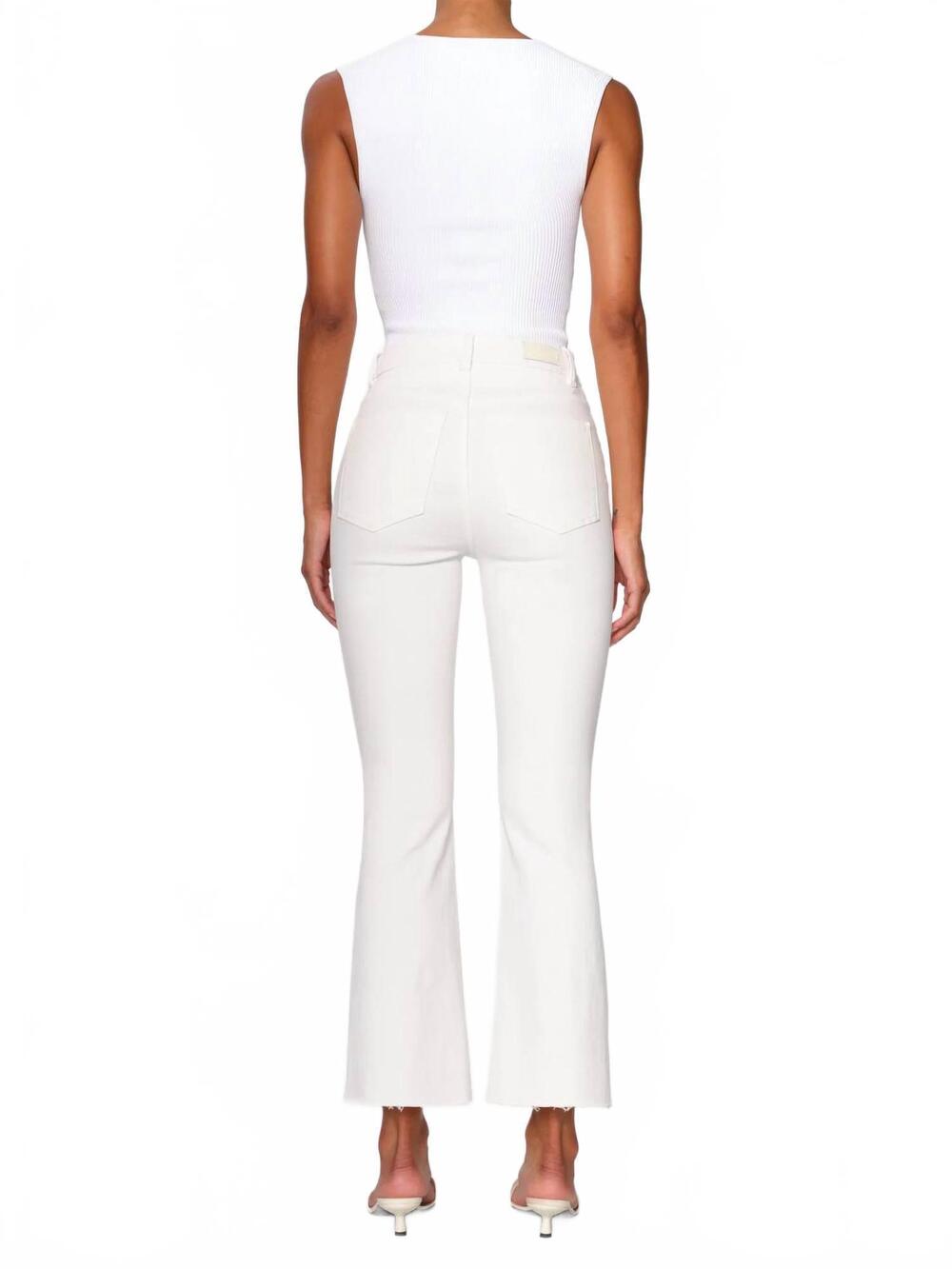 NEW DL1961 - WOMEN'S bridget boot high rise instasculpt crop jeans in white - Picture 4 of 5